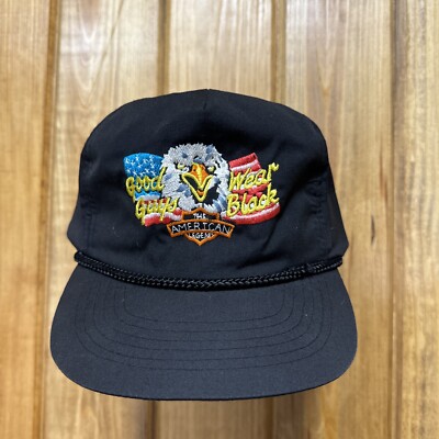 Vintage Harley Davidson Snapback hat cap good guys wear black trucker biker