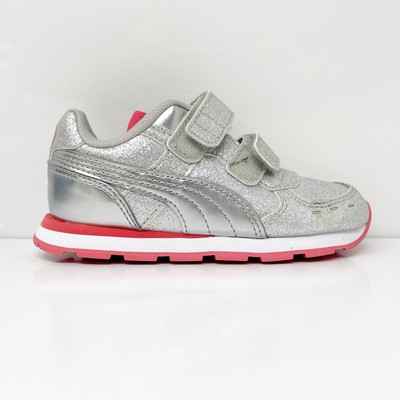 Кроссовки Puma Girls Vista Glitz 369721-04 Silver Casual Shoes Размер 9C