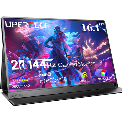 UXbox E2 - 2K 144Hz Portable Gaming Monitor 16 Inch Portable Display 100% sRGB