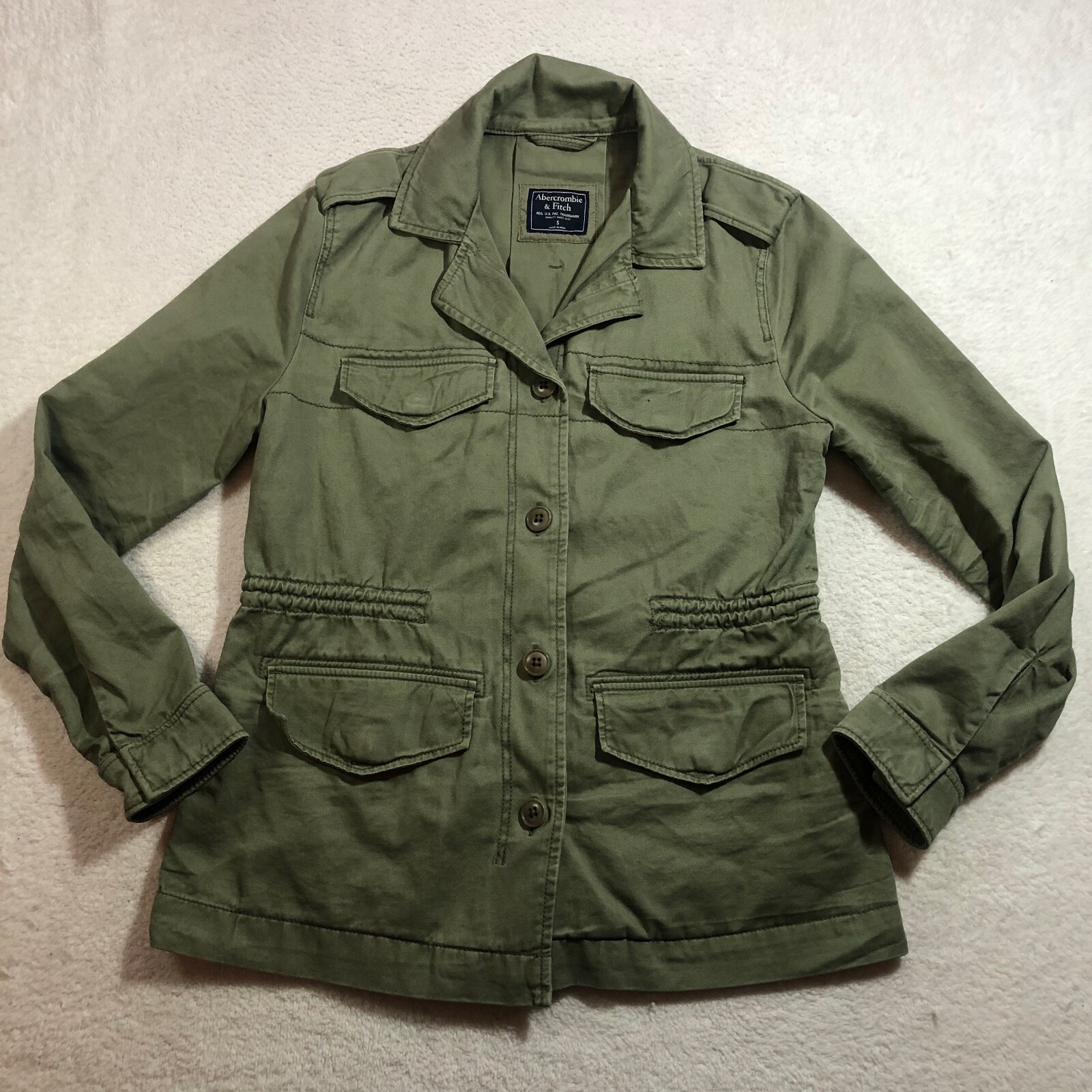 Abercrombie & Fitch Safari Jacket Womens Small Green Button Abercrombie & Fitch Safari Jacket Womens Small Green Button