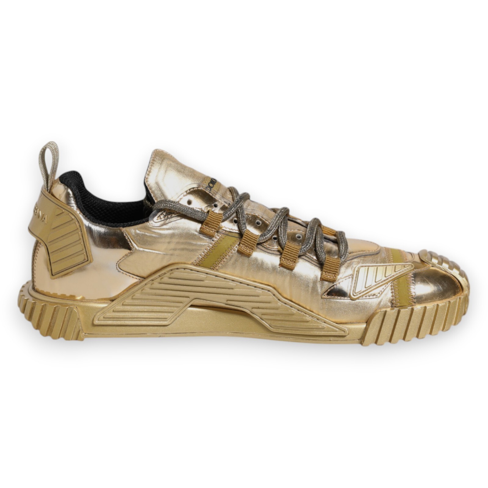 DOLCE & GABBANA Shoes Gold Stretch Lace Up NS1 Sneakers Men