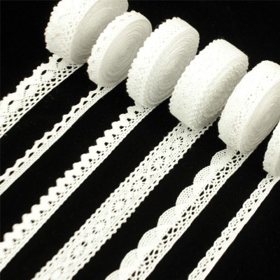 White Lace Ribbon Cotton Crochet Lace Trim Eyelet Lace Trim for Scrapbooking ...