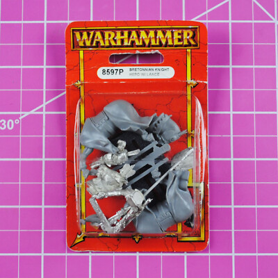 Warhammer Bretonnian Knight Hero w/ Lance (Mounted) NIB Metal Rare OOP Bretonnia