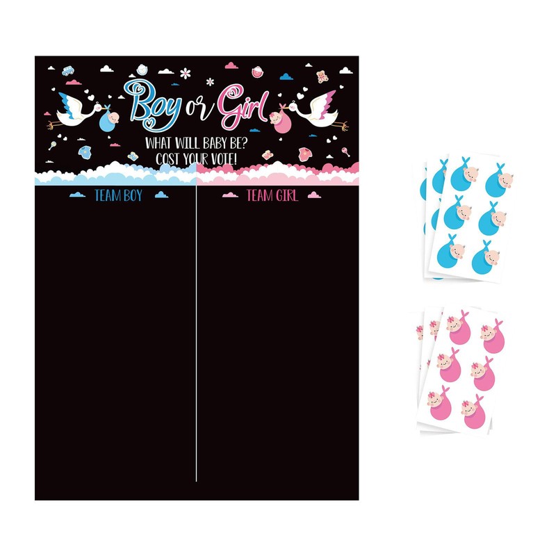 Gender Reveal Baby Shower Party Game Boy Or Girl Voting Vote Board Tally