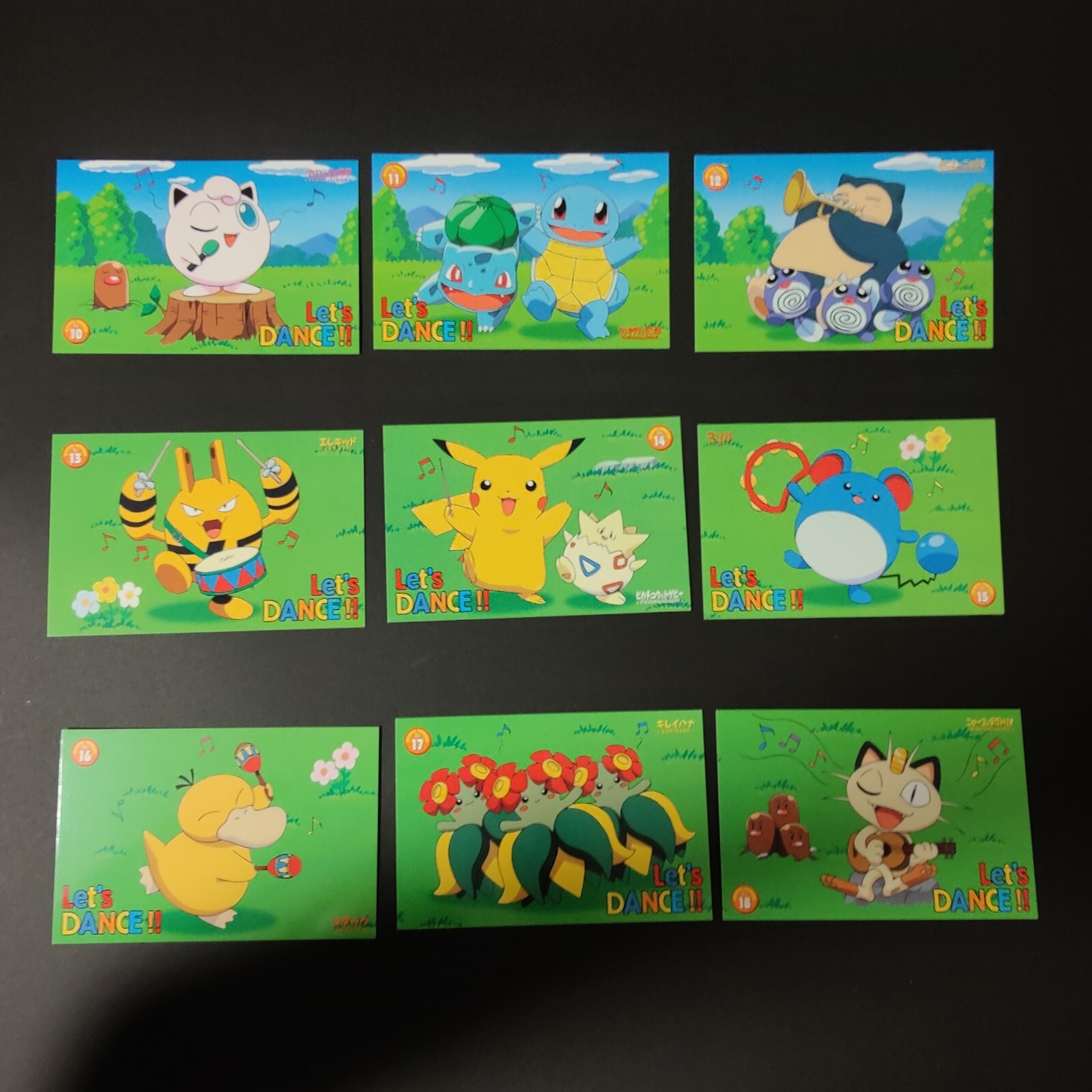 Pokemon Banpresto Postcard Set 1999 Let's Dance #10-18