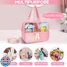 Junesters Personalized Initial H Clear Purple Makeup Bag - Large Travel Toiletry Bag, Cute Cosmetic Organizer Set for Girlfriend, Teacher, Teen Girl Gifts