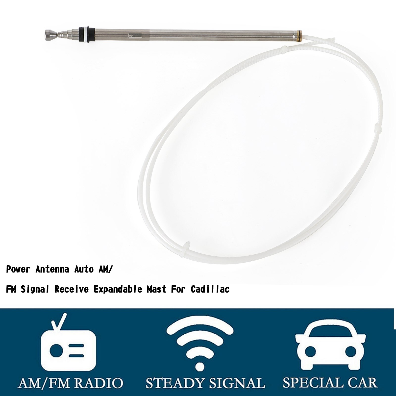 Power Antenna Auto AM/FM Signal Receive Expandable Mast For Cadillac YU