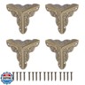 uxcell 48 Pcs Box Edge Guard, 25mm Decorative Box Corner Cover, Corner Protector, Vintage Stair Dust Corners with Screws, Bronze