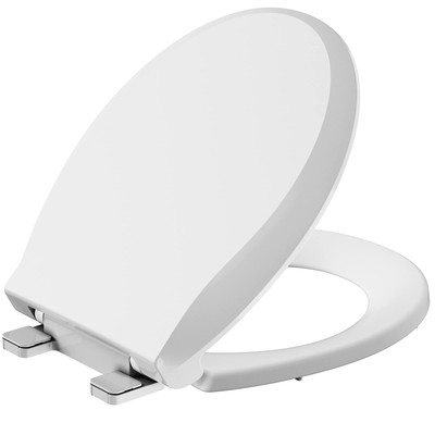 Durable Round Toilet Seat with Slow Soft Close - Easy to Install and Clean, N...