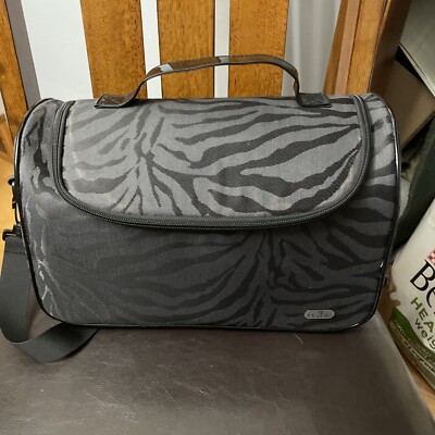 Modella Black Zebra Pattern Large Travel Make Up Bag/Tote/carry All.