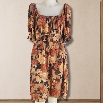 Western Boho Chic Cottage Core Whimsy Fairycore Autum Floral Dress