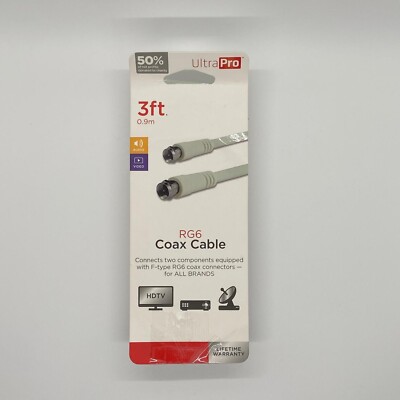   Ultra Pro RG6 Coaxial Cable- 3ft- White