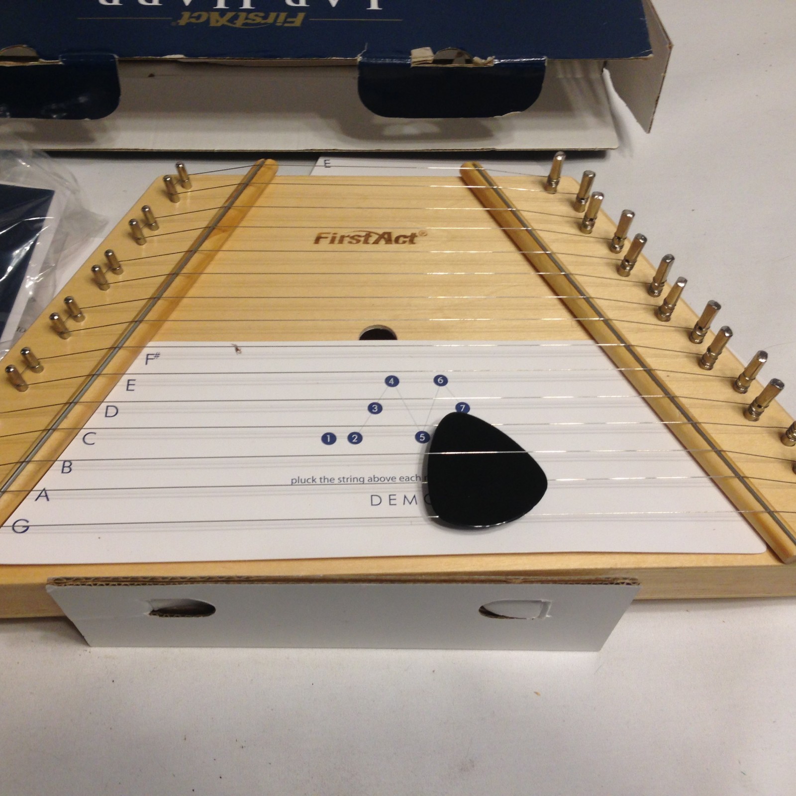 First Act Lap Harp Beginners Harp 15 Strings Song Cards Tuning Key Extra Strings