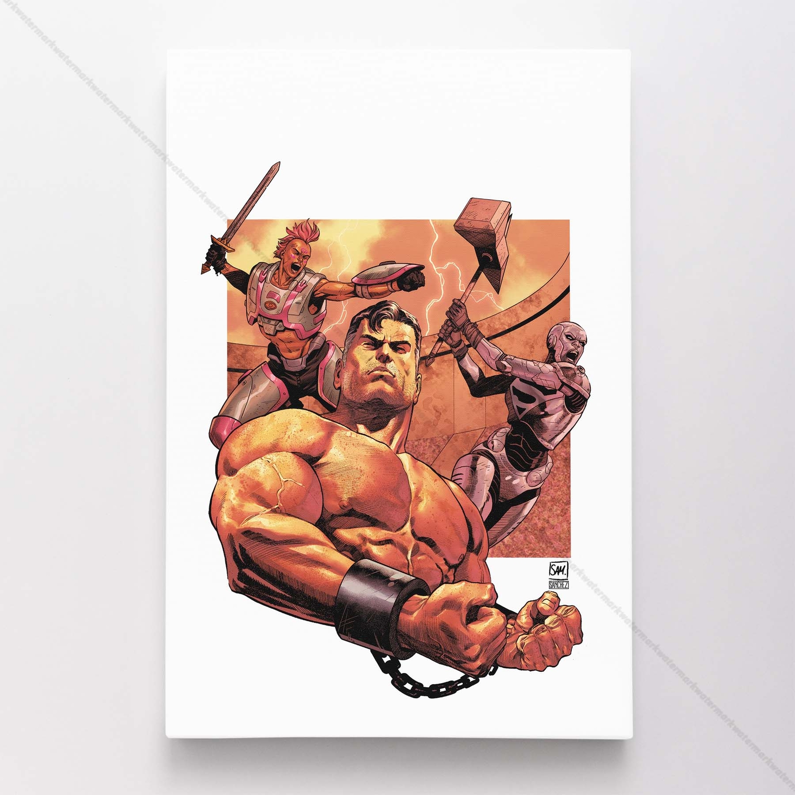 Superman Poster Canvas DC Comic Book Cover Justice League Art Print #7880