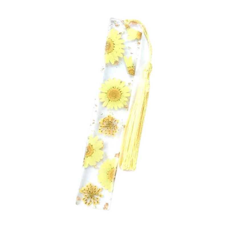 Pressed Flower Bookmark Clear Daisy Epoxy Resin Floral Page Marker Women Girls