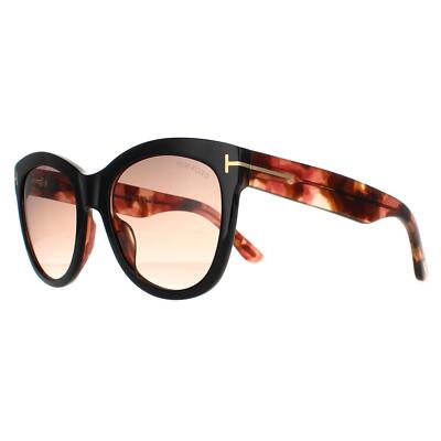 Pre-owned Tom Ford Sunglasses Wallace Ft0870 05f Black Havana Brown Gradient