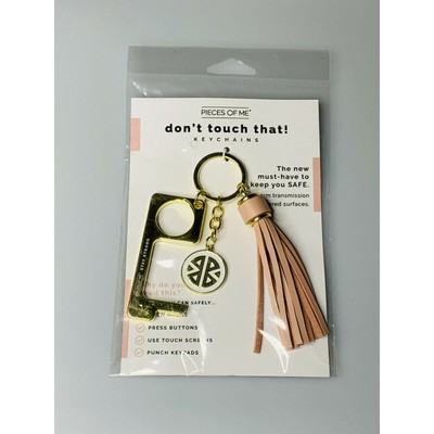 Pieces of Me Don't Touch That! Keychain with Pink Tassel