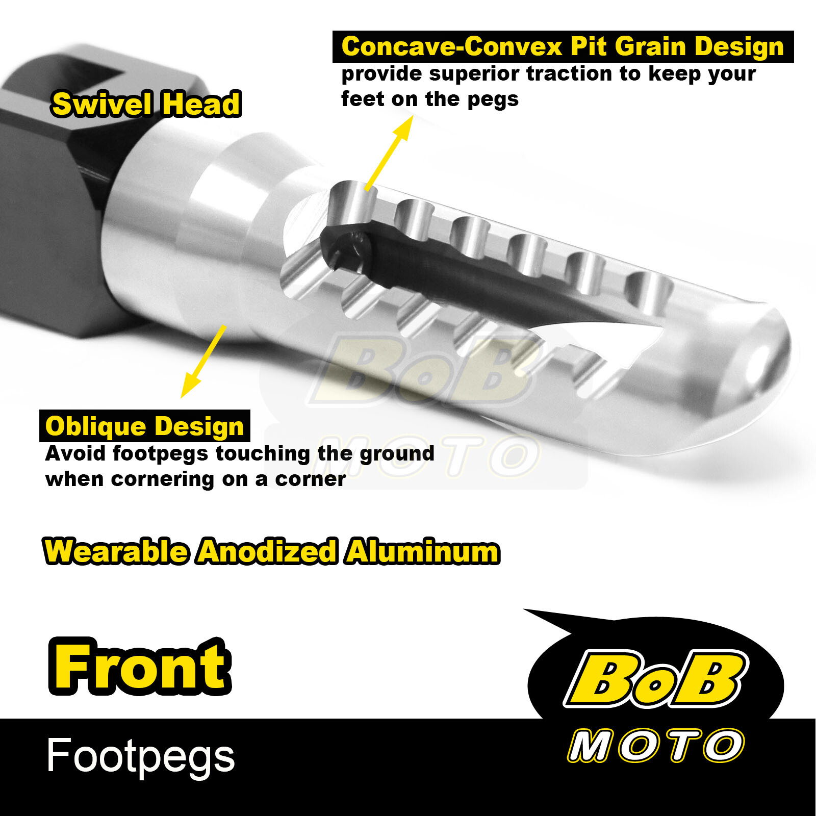 BOB CNC Front Rider Foot Pegs TIT For Kawasaki Z1000 SX
