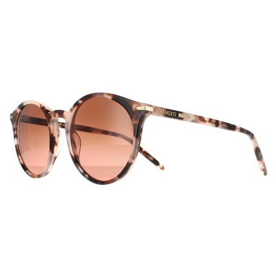 Pre-owned Serengeti Sunglasses Leonora 8839 Shiny Pink Tortoise Polarized Drivers Gradient