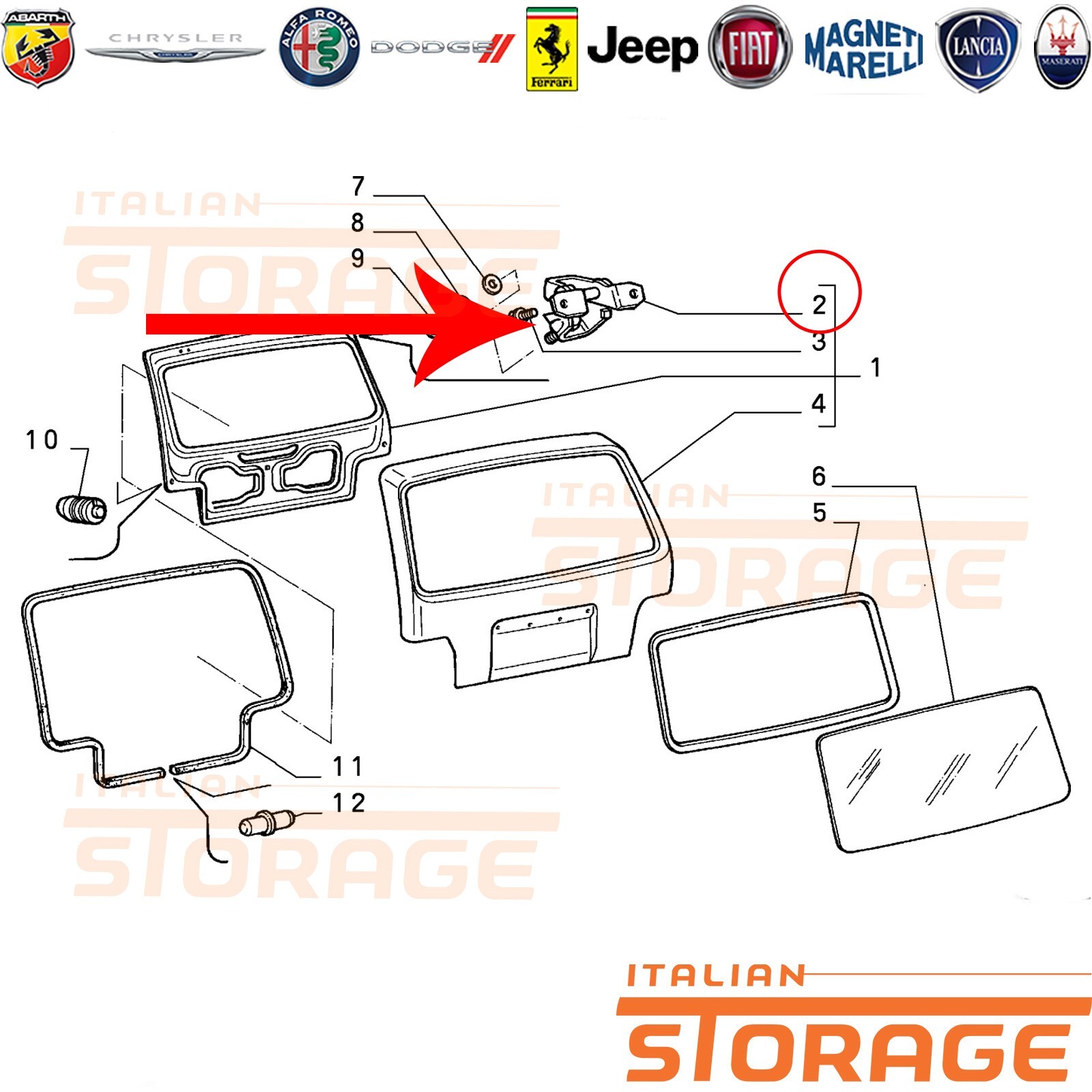 Fiat Uno Turbo R/89 Left Hinge Rear Tailgate Original