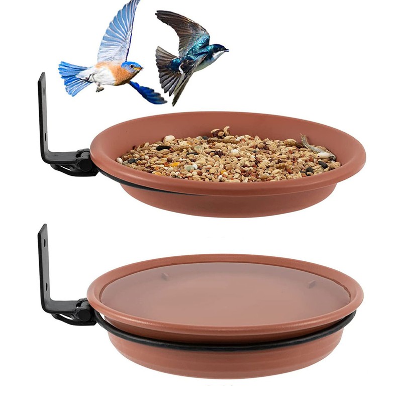 S Deck Rail Bird Bath W/ Trays & Hoops- Wall Mounted Feeder