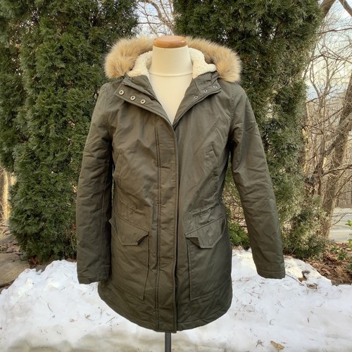Levis Strauss & Co. Olive Green Sherpa Lined Faux Fur Trim