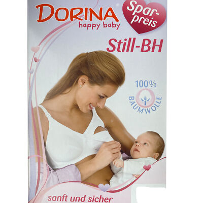 DORINA happy baby Still BH Bügellos 100% Baumwolle Größe wählbar Weiß NEU