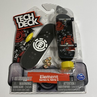 Tech Deck Element Rare 33mm Trucks Fingerboard w Grip Tape, Wheels, Skate Tool