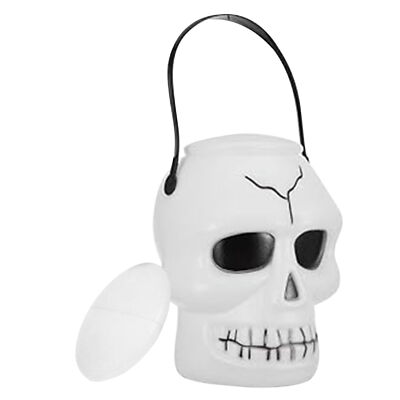 Halloween skull Candy Pail Bucket Trick or Treat Skeleton Candy Jar