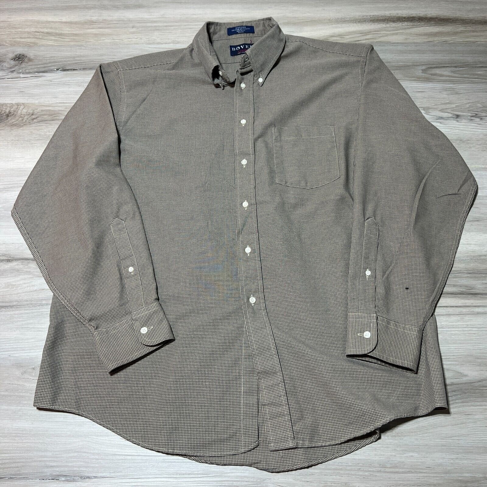 Vintage Dover by Arrow Dress Shirt Mens 17.5 34/35 Brown