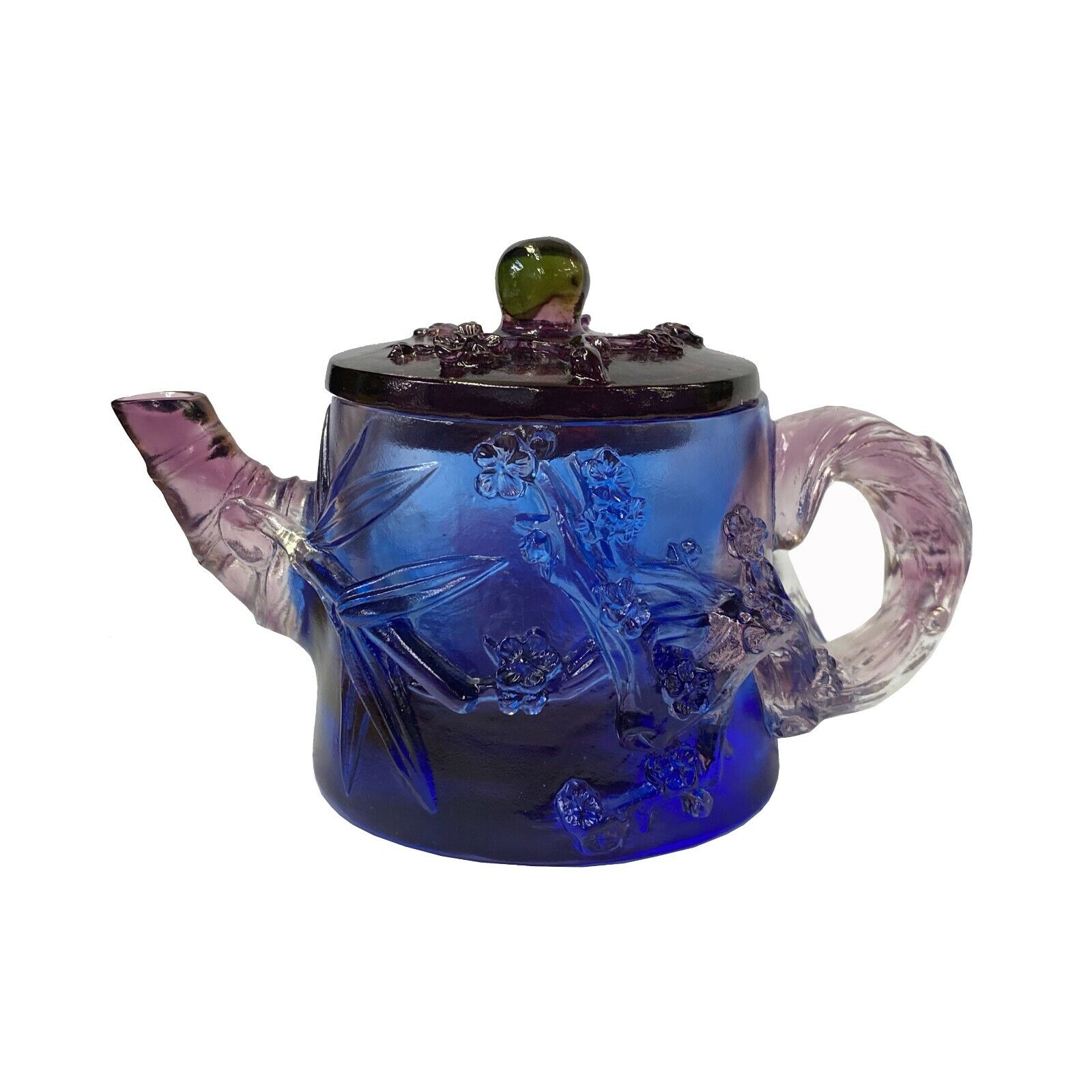 Crystal Glass Liuli Pate-de-verre Multicolor Teapot Flower Display Figure ws2112S Crystal Glass Liuli Pate-de-verre Multicolor Teapot Flower Display Figure ws2112S