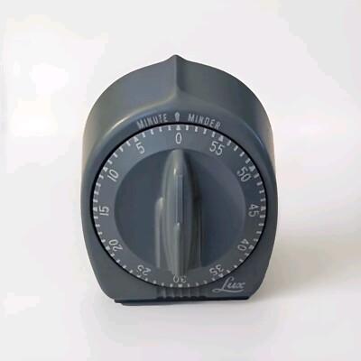 Lux Minute Minder Manual Kitchen Timer Rocket Knob Light Blue MCM USA Made R