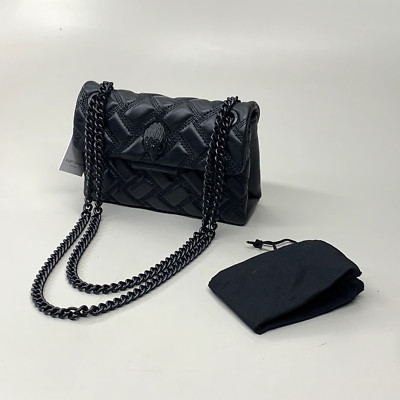 KURT GEIGER Mini Kensington Drench Bag Leather Day Bag 8'' x 6'' Black 7376600109