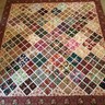 Handmade Machine Stitched Shabby Victorian Floral Patchwork Block Quilt 93 X 87