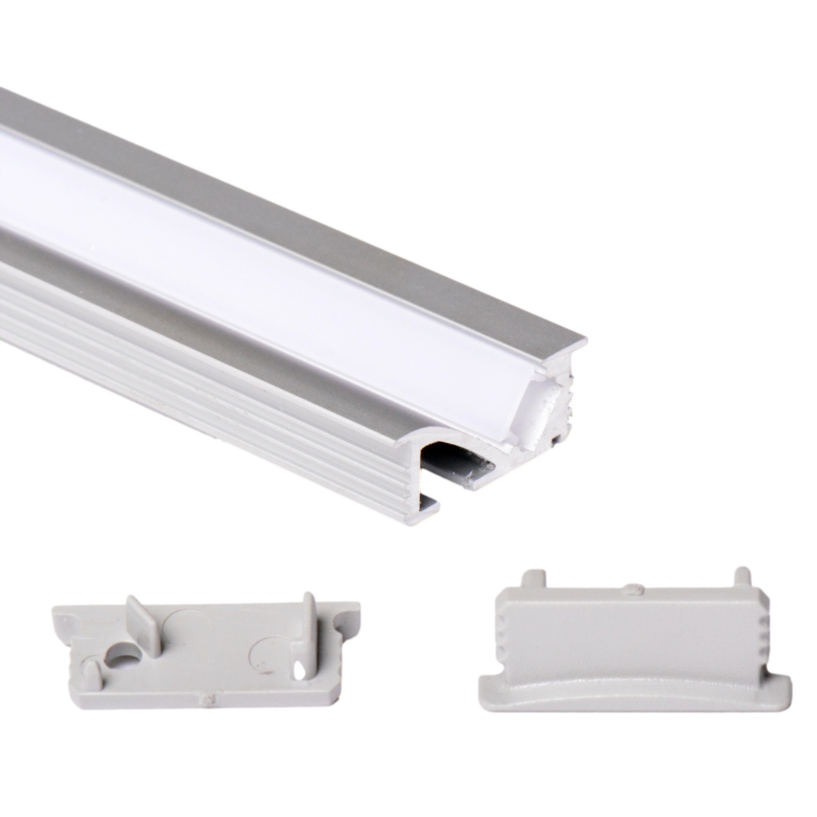 2m 2409 24x9mm PROFILO MINIMAL MICRO ALLUMINIO PER STRISCE STRIP LED 5mm INCASSO