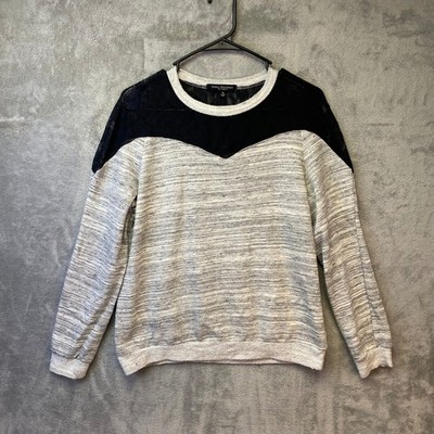 Green Envelope Los Angeles Grey Heather Lace Panel Pullover Top Womens Size M