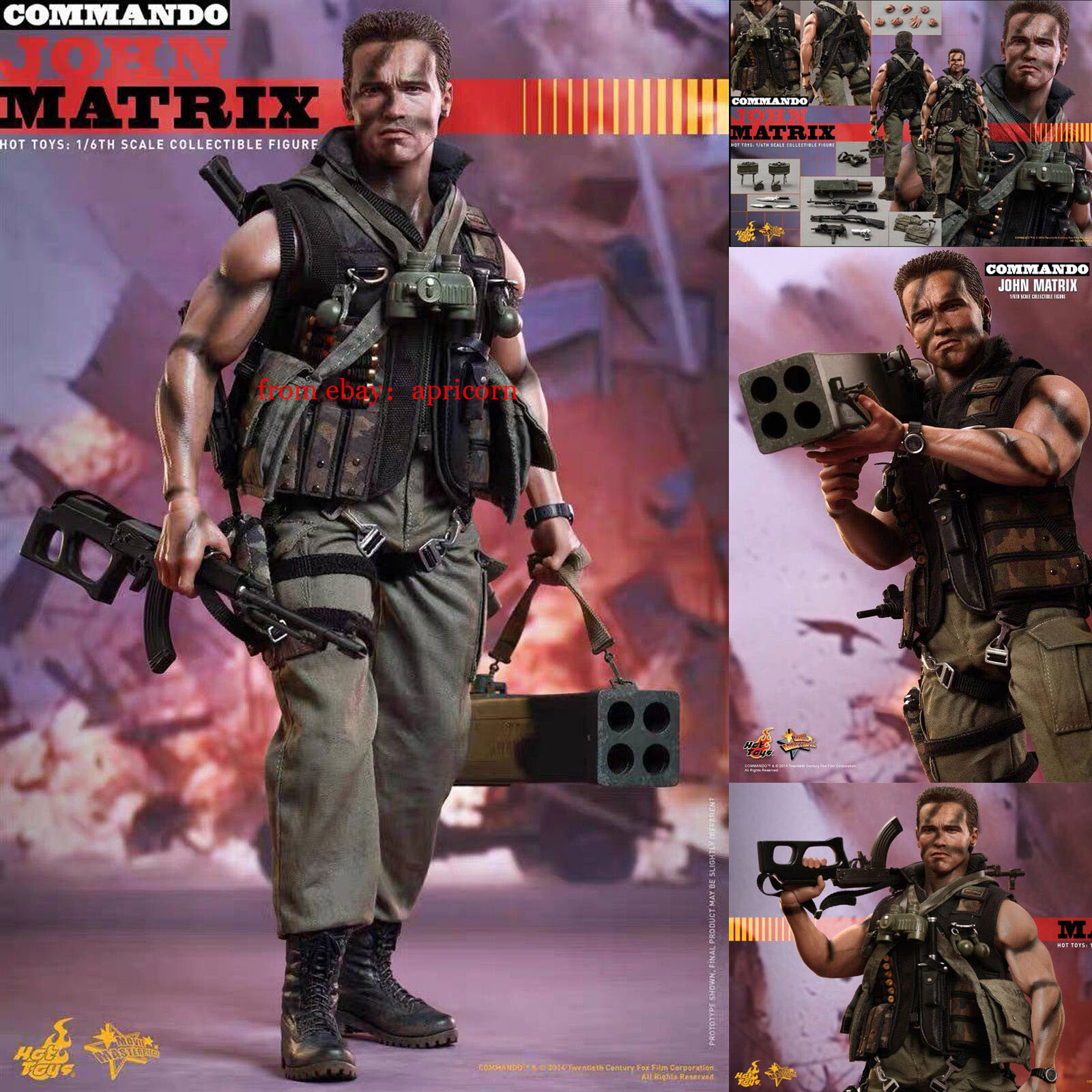 HOTTOYS HT MMS276 Commando Arnold Schwarzenegger 1/6 Male Action