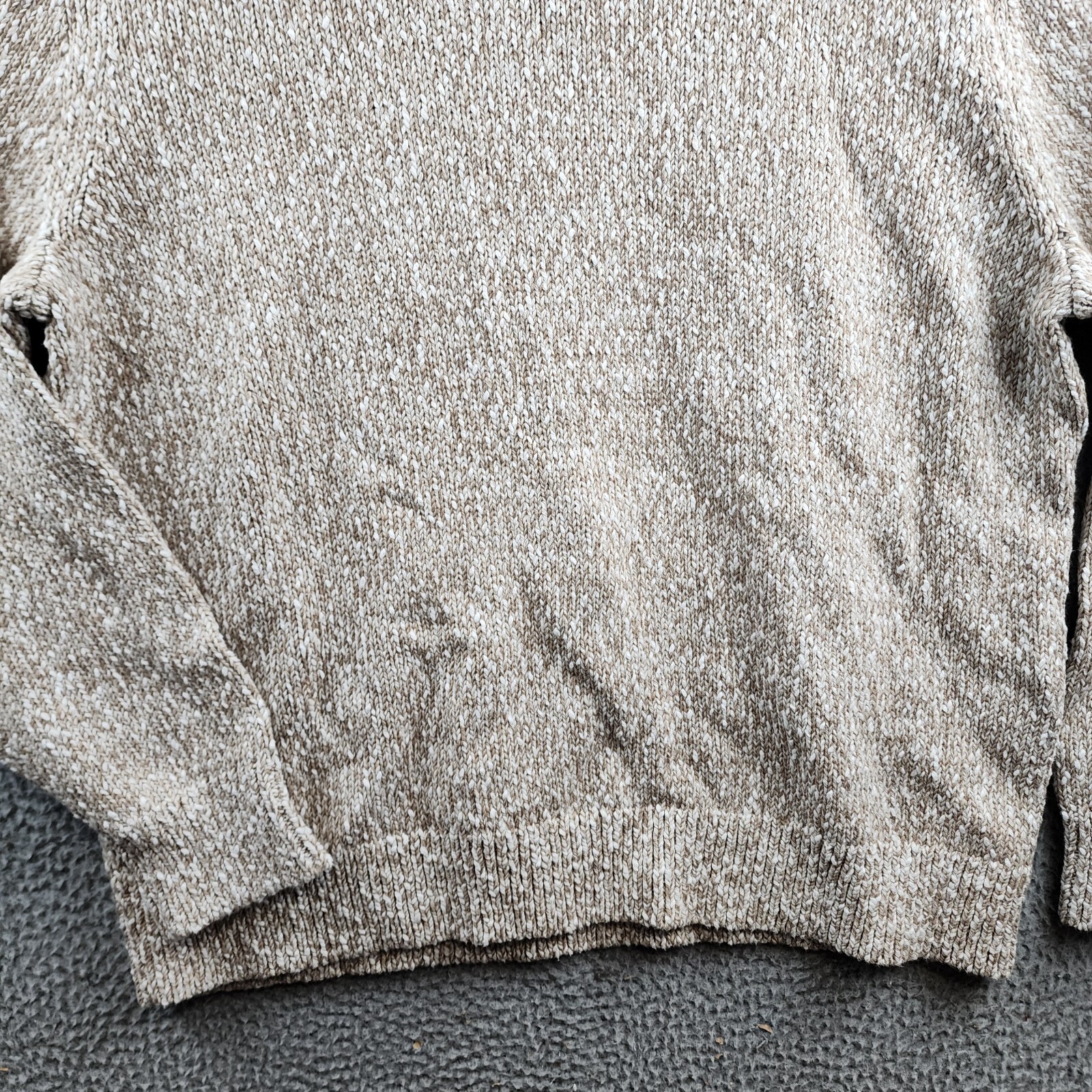 Theory Mauno Crewneck Sweater Men's XL Pumice Multi Ribbed Long Sleeve Pullover - Picture 4 of 14