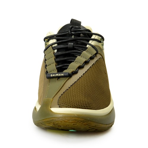 BALMAIN BALMAIN MEN'S "B RUNNER" CANVAS & LEATHER ATHLETIC SNEAKERS SHOES US 10 EUR 43