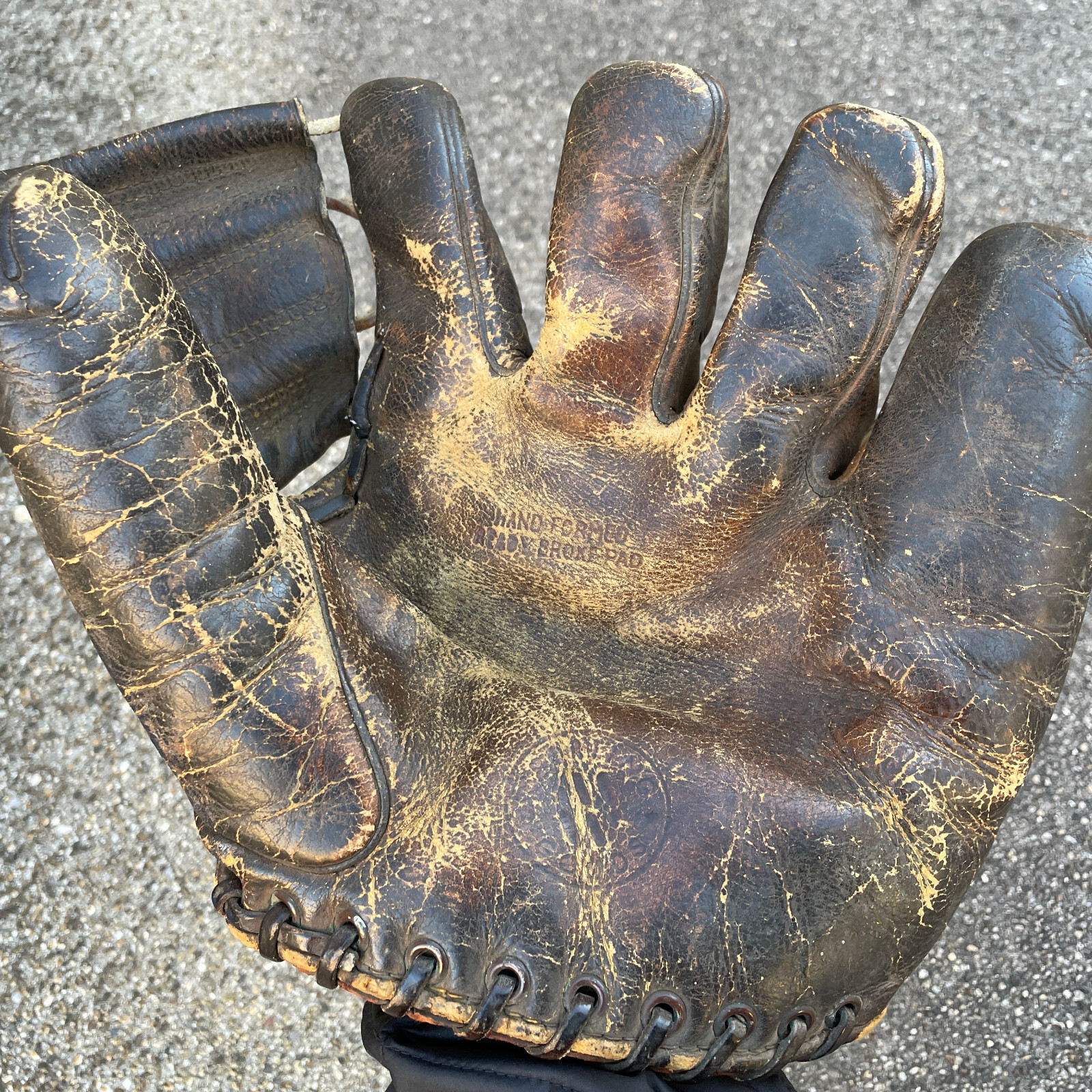 50s-60s USA製 WlLSON damaged cut and sewn Vintage Wilson Sporting Goods Baseball Glove RHT Hand Formed