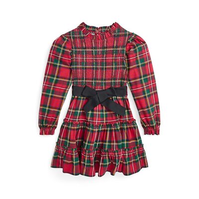Детское платье Polo Ralph Lauren из хлопчатобумажного трикотажа в клетку (для малышей)