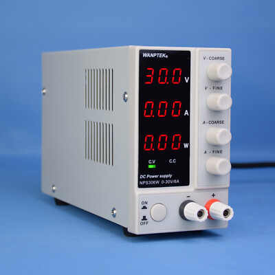 DC Power Supply Variable 30V 6A Adjustable Bench Switching Regulated LED Display