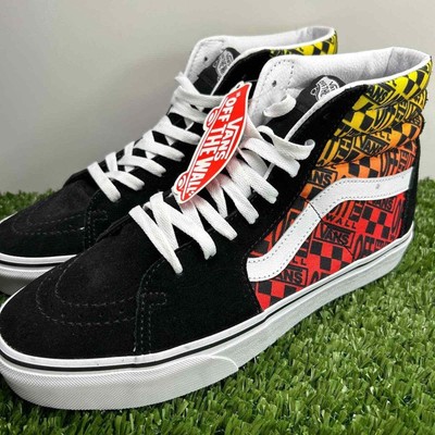 Vans SK8-HI Logo Flame Sneakers Men's 9 Black/True White