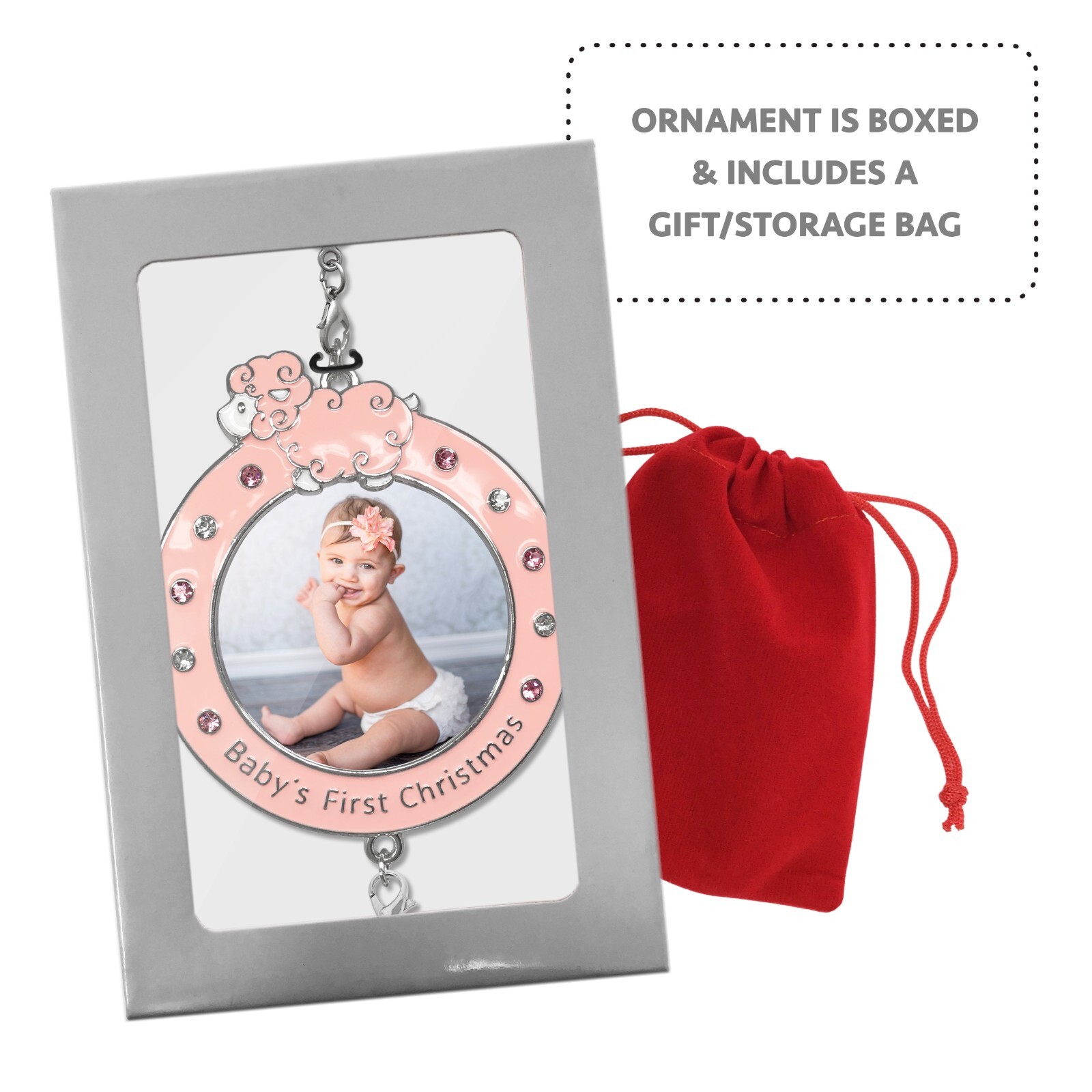 2024 Baby Girl's First Christmas Photo Ornament - Dated  - Picture Frame  #2973