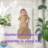 Transitional Swaddle Blanket Sack 2-Pack, 100% Cotton Baby Sleep Sack, Arms Up Design with 2-Way Zipper, Breathable Newborn Swaddle for Boys Girls (Light Green + Tan, Large 6-9 Months)