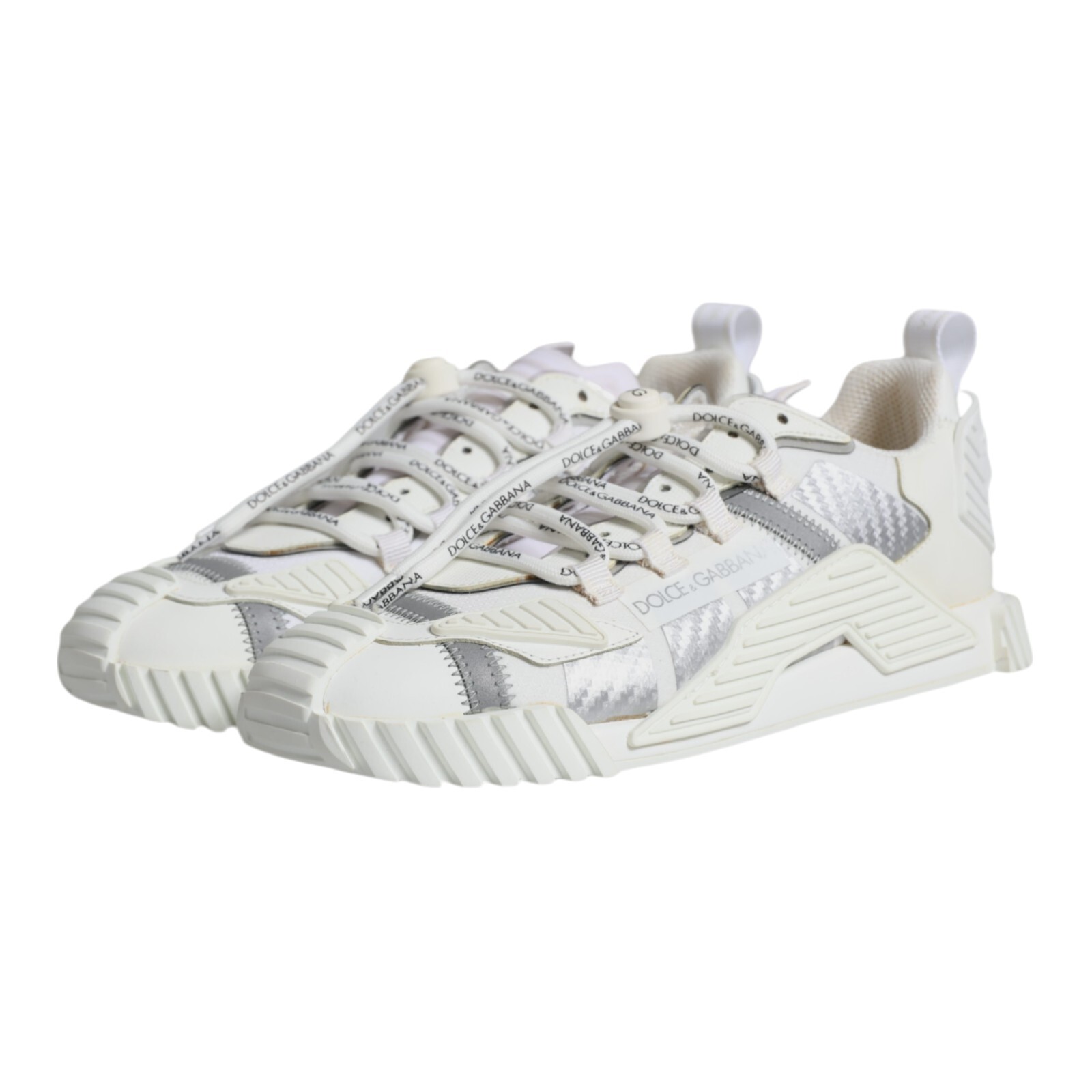 Pre-owned Dolce & Gabbana Shoes White Lace Up Low Top Ns1 Sneakers Men Eu41 / Us8 900usd