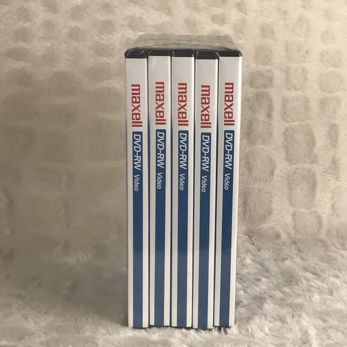 Pack Of 5 Maxell DVD-RW Video Rewritable Single Sided 2 Hrs 4.7 GB