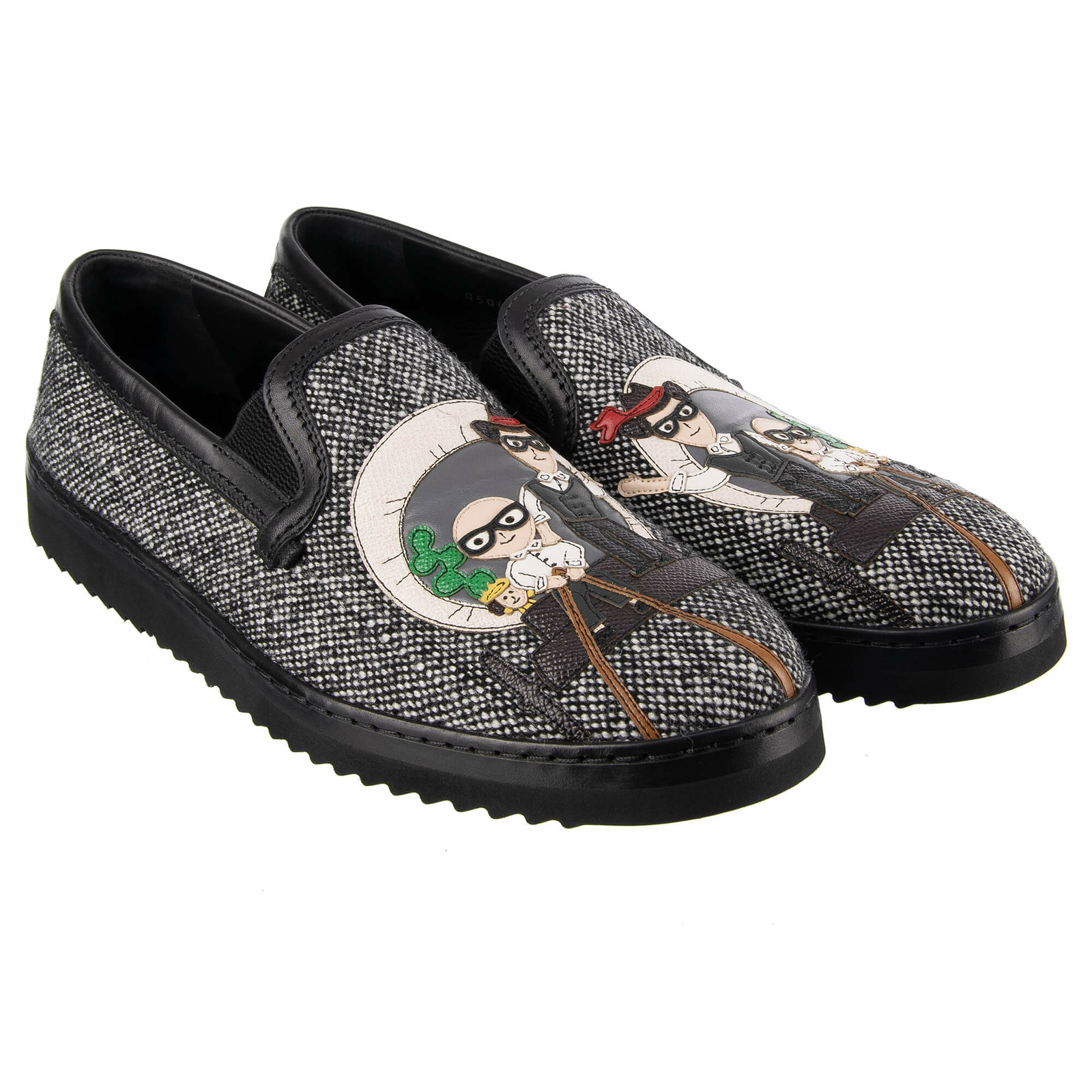 

DOLCE - GABBANA Туфли-лоферы с логотипом Domenico Stefano MONDELLO Черный Серый 08687