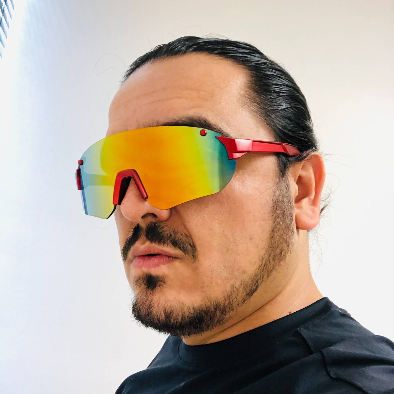 Men Fishing Glasses Outdoor Cycling Sunglasses Sports Blue Mirror Lens Goggles