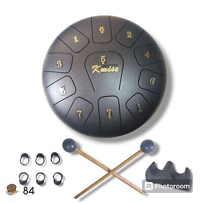 KMISE Steel Tongue Drum Tank Percussion Instrument with Drum